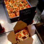 Macaroni Cheese in our new cardboard take-out boxes at Amaretto Deli